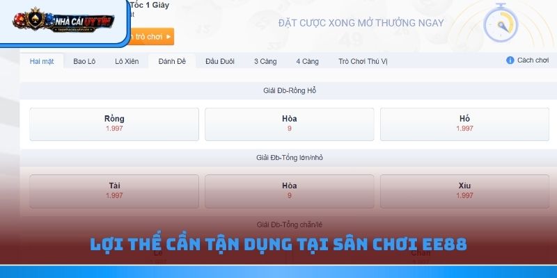 Lợi thế cần tận dụng tại sân chơi Ee88
